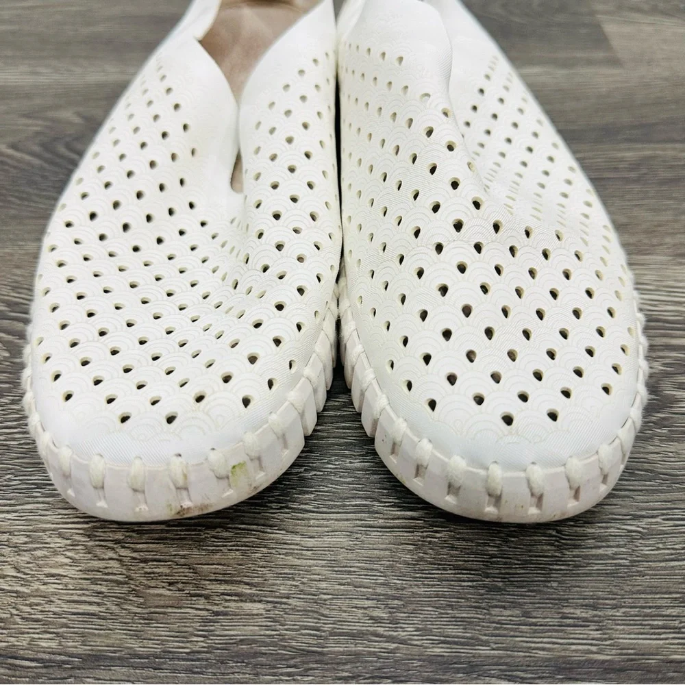 Ilse Jacobsen White Perforated Leather Slip-On Sneakers